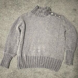 Cynthia Rowley Gray Chenille Turtleneck Sweater